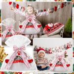 AceOrbit 3 Sets Christmas Gift Basket Empty Wrapping Set, Woven Basket with Gift Bags and Ribbons Durable Baskets for Gifts Empty Bucket with Handles for Storage 12"x 8" x 5"