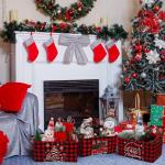 CHENGU 6 Pack Christmas Storage Bin Collapsible Christmas Baskets for Gifts Buffalo Plaid Holiday Decor Large Snowman Basket Foldable Xmas Tree Box with Handle for Bedroom Office Home(Buffalo)