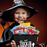 Halloween Basket Gift Care Package - 45 Count Snack Bucket Filled with Assorted Candy, Chocolates & Treats for Trick-or-Treat, Classroom Parties, Office Events & Family Fun - Black