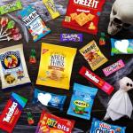 Halloween Basket Gift Care Package - 45 Count Snack Bucket Filled with Assorted Candy, Chocolates & Treats for Trick-or-Treat, Classroom Parties, Office Events & Family Fun - Black