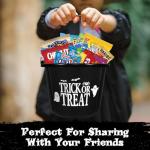 Halloween Basket Gift Care Package - 45 Count Snack Bucket Filled with Assorted Candy, Chocolates & Treats for Trick-or-Treat, Classroom Parties, Office Events & Family Fun - Black