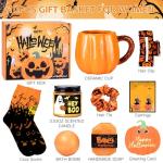 Halloween Gifts for Women, Boo Basket Gifts for Women Teen Girls, Halloween Boo Basket Stuffers for Teens Adults with Pumpkin Mug Spooky Socks and Self Spa Gift for Family Sister Friends