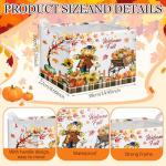 Beeveer 3 Pcs Fall Thanksgiving Gift Baskets Foldable Gnome Pumpkin Storage Bins Autumn Dogs Maple Leaf Scarecrow Cart Fall Collapsible Bins Farm Harvest Storage Baskets for Home Office Clothes Room