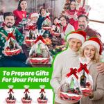 Yeaqee 36 Pcs 12 Pack 12 x 10 inch Christmas Baskets for Gifts Empty Santa Belt Cardboard Baskets Bags Kit Red Pull Bows Wine Basket for Xmas