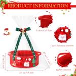Funnymoom 3 Set Christmas Gift Basket Empty Small Woven Basket with Gift Bag Bow Ribbon Xmas Card 12" x 8" x 5" Cotton Rope Storage Bin with Handle for Christmas Holiday Decoration(Red,Classic)