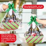 Yeaqee 36 Pcs 12 Pcs 8 x 10 Inches Red Green Christmas Gift Baskets Empty Baskets with Green Bows Ribbons Bulk Dot Swirl Xmas Gift Box for Christmas Holiday Weddings Anniversaries Party Supplies