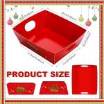 Dispowreath 72 Pcs Christmas Baskets Gift Empty to Fill Kit DIY Green Funny Cartoon Character for Gifts Bulk 24 Market Tray Favor with Handles 24 Clear Basket Bags 24 Bows for Xmas Holiday Birthday