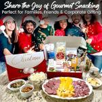 Christmas Gift Basket, Meat and Cheese Gift Baskets for Men and Women - Delicious Condiments with Dubai Chocolate, Charcuterie Food Gift Basket, Christmas Food Gifts in Christmas Gift Box (12-item Bundle)