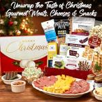 Christmas Gift Basket, Meat and Cheese Gift Baskets for Men and Women - Delicious Condiments with Dubai Chocolate, Charcuterie Food Gift Basket, Christmas Food Gifts in Christmas Gift Box (12-item Bundle)