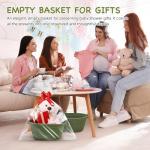 10PACK Baskets for Gifts Empty, 12"x 8"x 5" Woven Gift Baskets with Gift Bags and Bows, Empty Gift Baskets for Christmas, Baby Gift Basket for Nursery, Shelf Small Storage Basket with Handles, Green