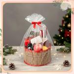 Weysat 12 Set Baskets for Gifts Empty Christmas DIY Bulk Large Woven Bamboo Gift Basket Kit with Handle Wrap Bag Red Bow to Fill for Xmas Wedding Birthdays Party Wrapping (Red)