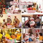 24 Pcs Christmas Baskets - Empty Gift Basket Kit with 24 Plastic Bags and 24 Pull Bows - DIY Gift Packages - 9.8 x 6.5 x 4.3 Inch Cardboard Basket for Xmas & Birthday (Red Green, Stripe Style)