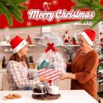 24 Pcs Christmas Baskets - Empty Gift Basket Kit with 24 Plastic Bags and 24 Pull Bows - DIY Gift Packages - 9.8 x 6.5 x 4.3 Inch Cardboard Basket for Xmas & Birthday (Red Green, Stripe Style)