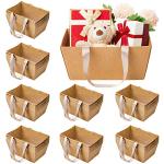 Pinkunn 48 Pcs Christmas Basket for Gifts Empty DIY Bulk Party Gift Basket Kit with Handles Market Trays for Packages Wrapping Wedding Party Anniversary Display(Brown,Classic)