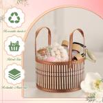 Weysat 6 Set Baskets for Gifts Empty Christmas DIY Bulk Large Woven Bamboo Gift Basket Kit with Handle Wrap Bag Red Bow to Fill for Xmas Wedding Birthdays Party Wrapping (Brown)