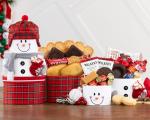 Wine Country Gift Baskets Snow Man Tower Holiday Snack Gift Tower