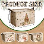 Bulyoou 4 Pack Christmas Storage Bin Collapsible Large Christmas Storage Baskets for Gifts Xmas Tree Canvas Laundry Basket Foldable Box with Handle for Office Home Bedroom Clothes Toys Holiday Decor