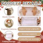 Bulyoou 4 Pack Christmas Storage Bin Collapsible Large Christmas Storage Baskets for Gifts Xmas Tree Canvas Laundry Basket Foldable Box with Handle for Office Home Bedroom Clothes Toys Holiday Decor