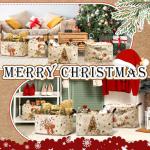 Bulyoou 4 Pack Christmas Storage Bin Collapsible Large Christmas Storage Baskets for Gifts Xmas Tree Canvas Laundry Basket Foldable Box with Handle for Office Home Bedroom Clothes Toys Holiday Decor