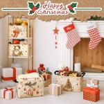 Bulyoou 4 Pack Christmas Storage Bin Collapsible Large Christmas Storage Baskets for Gifts Xmas Tree Canvas Laundry Basket Foldable Box with Handle for Office Home Bedroom Clothes Toys Holiday Decor