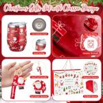 Patelai 10 Pcs Christmas Gifts Merry Christmas Gift Basket Set Xmas Hat 12 oz Tumbler Gift Bag Blanket Slippers Socks Candles Keychain Greeting Card for Women Wife Coworkers Friend Teacher