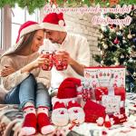 Patelai 10 Pcs Christmas Gifts Merry Christmas Gift Basket Set Xmas Hat 12 oz Tumbler Gift Bag Blanket Slippers Socks Candles Keychain Greeting Card for Women Wife Coworkers Friend Teacher