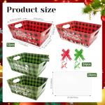 CIEOVO 24 Set Christmas Party Baskets with Cellophane, Bows, Market Tray for Christmas Xmas Holiday Party Decor