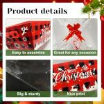 CIEOVO 24 Set Christmas Party Baskets with Cellophane, Bows, Market Tray for Christmas Xmas Holiday Party Decor