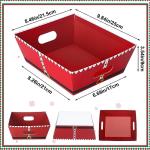 Cholemy 24 Pieces Christmas Gift Baskets Empty Kit Include 8 Kraft Market Trays 8 Bags and 8 Bows Elf Belt Candy Cardboard Baskets for Gifts Empty with Handles (Elf Belt)