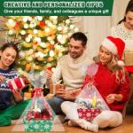 Cholemy 6 Sets 12 x 10 Inch Large Christmas Baskets for Gifts Empty Snowflakes Classic Empty Gift Baskets DIY Cardboard with Handles Xmas Cards Green Red Sturdy Box for Xmas Holiday Parties Gifts