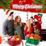 24Pcs Christmas Baskets For Gifts Empty Holiday Gift Basket with Plastic Bag and Pull Bow DIY Gift Package 9.8 x 6.5 x 4.3 Inch Cardboard Basket for Xmas Wrapping Supply(Red Green Black,Buffalo Style)