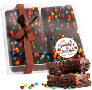 Happy Thanksgiving Cookies Brownies Gift Basket Chocolate Cake Food For Men Women Package | Nut Free Treats
