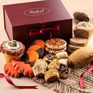 Thanksgiving Pumpkin Bread and Turkey Cupcake Collection Give Thanks Gift Basket for Holiday Gifting surprise Family, Friends, Him, Her, Parents, Wife or Husband By Dulcet Gift Baskets