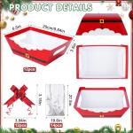 Hallswl 38Pcs 12 Set Christmas Gifts Baskets Bulk with Cellophane Basket Bags and Bows Ribbons,White Empty Christmas Cardboard Gift Box for Xmas Holiday Wedding Birthday Party Decorations