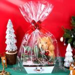 Hallswl 38Pcs 12 Set Christmas Gifts Baskets Bulk with Cellophane Basket Bags and Bows Ribbons,White Empty Christmas Cardboard Gift Box for Xmas Holiday Wedding Birthday Party Decorations