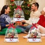 Hallswl 38Pcs 12 Set Christmas Gifts Baskets Bulk with Cellophane Basket Bags and Bows Ribbons,White Empty Christmas Cardboard Gift Box for Xmas Holiday Wedding Birthday Party Decorations