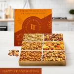 Thanksgiving Nuts Gift Basket Gourmet Holiday Food Gifts with Assorted Nuts and Dried Fruits Snack Fall Harvest Basket for Women Men Family & Corporate Care Package