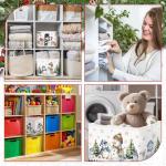 CHENGU 6 Pack Winter Storage Basket Collapsible Christmas Basket for Gifts Buffalo Plaid Holiday Decor Large Snowman Bin Foldable Xmas Tree Box with Handle for Bedroom Office Home