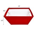 Gift Boutique - 6 Pack Red Velvet Christmas Gift Baskets 8" x 10" Rectangle Xmas Empty Gift Basket with Handles Cardboard Market Tray for Gifts Giving Holiday Decorative Present Wrapping