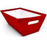 Gift Boutique - 6 Pack Red Velvet Christmas Gift Baskets 8" x 10" Rectangle Xmas Empty Gift Basket with Handles Cardboard Market Tray for Gifts Giving Holiday Decorative Present Wrapping