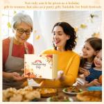 Daifunli 8 Pcs Thanksgiving Day Gifts Set for Women Happy Maple Leaf Gift Basket Includes 17oz Coffee Glass with Lid Straw Scented Candle Bracelet Hairband Socks Earrings Card Box