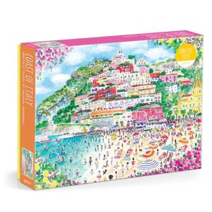 Galison Coast of Italy – 1000 Piece Michael Storrings Jigsaw Puzzle Featuring Beautiful Artwork of Positano Italy Summer Beach