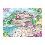 Galison Coast of Italy – 1000 Piece Michael Storrings Jigsaw Puzzle Featuring Beautiful Artwork of Positano Italy Summer Beach