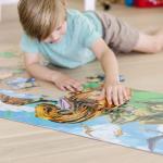 Melissa & Doug Land of Dinosaurs Floor Puzzle, 48 pc Jumbo Jigsaw Puzzle, Educational Screen Free Activity for Toddler, Preschoolers and Kids Ages 3+ (4 feet Long) - FSC Certified