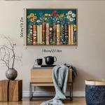 Vintage Wildflower Book Puzzles for Adults 1000 Pieces, Plant Floral Books Pages Jigsaw Puzzle, Retro Bookshelf Puzzles with Blossoming Wildflowers, Botanical Literary Theme Puzzle for Book Lovers