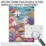 PICKFORU Beach Puzzles for Adults 1000 Pieces, Colorful Seashells Puzzle Sea Coral Starfish，Impossible Ocean Jigsaw Puzzles as Home Art