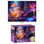 500 Pieces Puzzles for Adult Jigsaw Puzzle Mushrooms Puzzle for Adult Elderly Difficult Puzzle Gift for Family Activity Games Home Decor Wall Art 20.5x15IN
