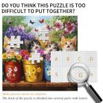 PICKFORU Cat Puzzles for Adults 1000 Pieces, Colorful Animals Jigsaw Puzzles Kitten Butterfly, Difficult Flower Plant Puzzle as Home Decor