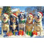Christmas Dog Gathering 1000 Piece Puzzle for Adults, Fun Puzzles for Adults 1000 Pieces with HD Print & Poster, 27.5 * 19.7 in Dust Free, for Gifts Halloween Christmas Family Games Lovers