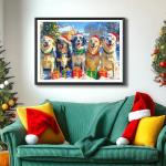 Christmas Dog Gathering 1000 Piece Puzzle for Adults, Fun Puzzles for Adults 1000 Pieces with HD Print & Poster, 27.5 * 19.7 in Dust Free, for Gifts Halloween Christmas Family Games Lovers